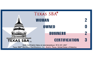 A card of texas sba woman owned business certification